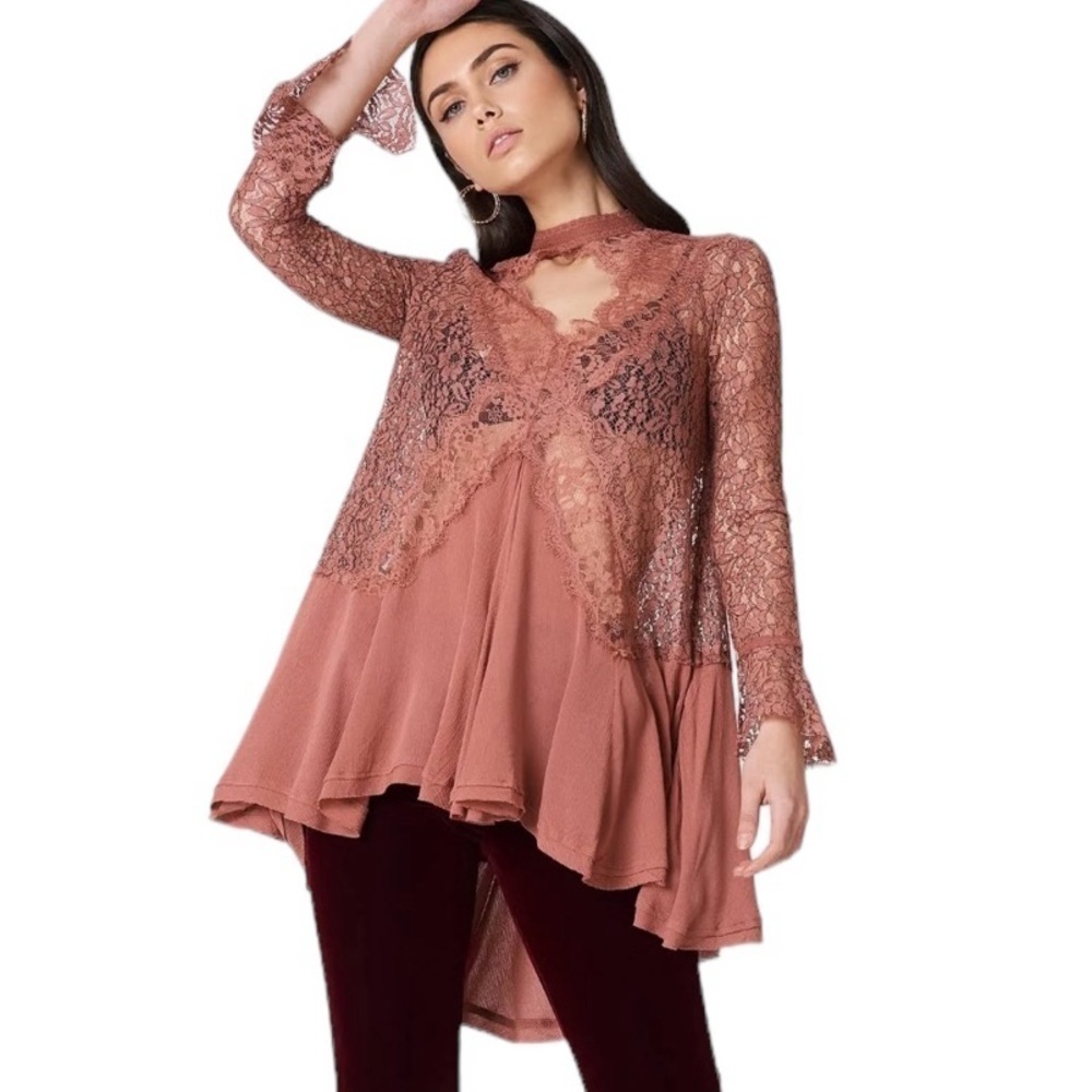 Free People New Tell Tunic In Dusty Mauve
